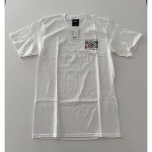 HUF Worldwide Graphic T-Shirt Flag Globe Print Short Sleeve White S‎